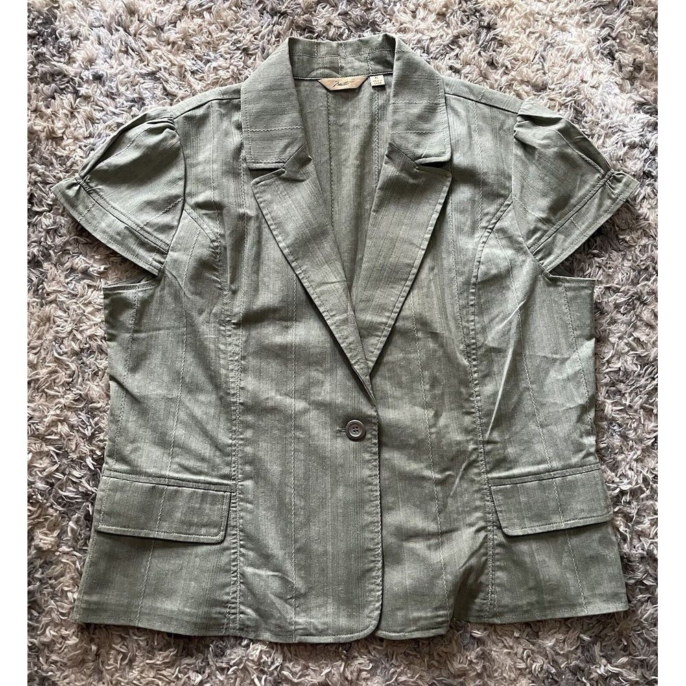 Motto Your Style Mantra Short Sleeve Blazer Sz XL Green
